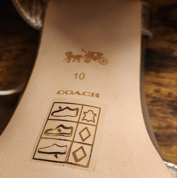 Coach Metallic Leather Marla Sandals Heels 10 sold out online - Picture 3 of 7
